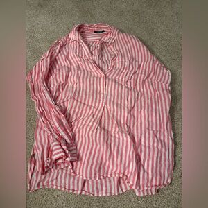Ralph Lauren Pink and White Striped Shirt